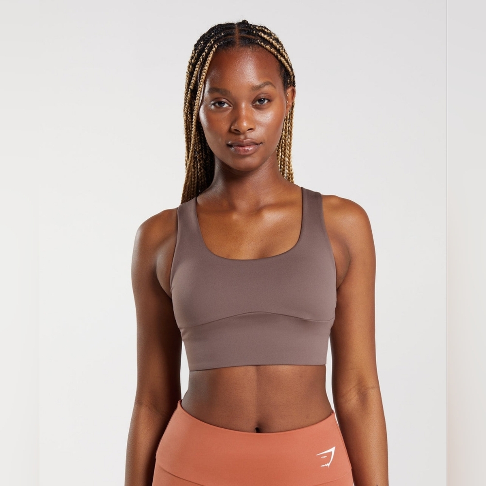 🔥🔥 Gymshark Long Line Sports Bra Truffle Brown 🔥🔥 Sold Out Online
